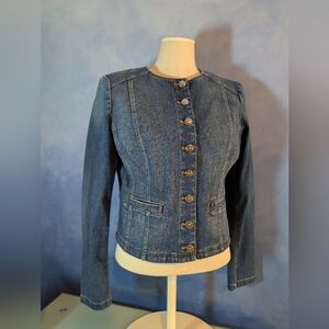 White House Black Market Blue Denim Jacket